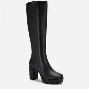 Kurt Geiger London Kensington Quilted Leather Knee High Platform Boots